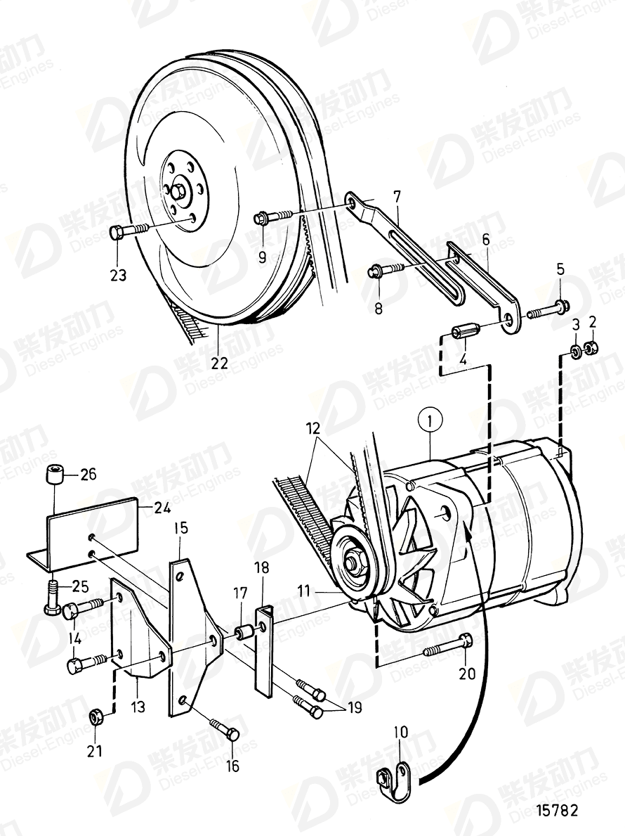 volvo penta V-belt 966974 Drawing volvo penta V-belt 966974 Drawing